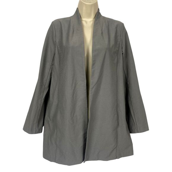 Eileen Fisher Jacket Womens XS Gray System Blazer Open Front Cardigan Pockets - Picture 1 of 12